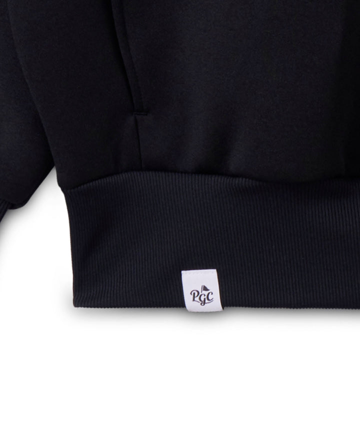 DOUBLE KNIT MOCK-NECK L/S BLACK