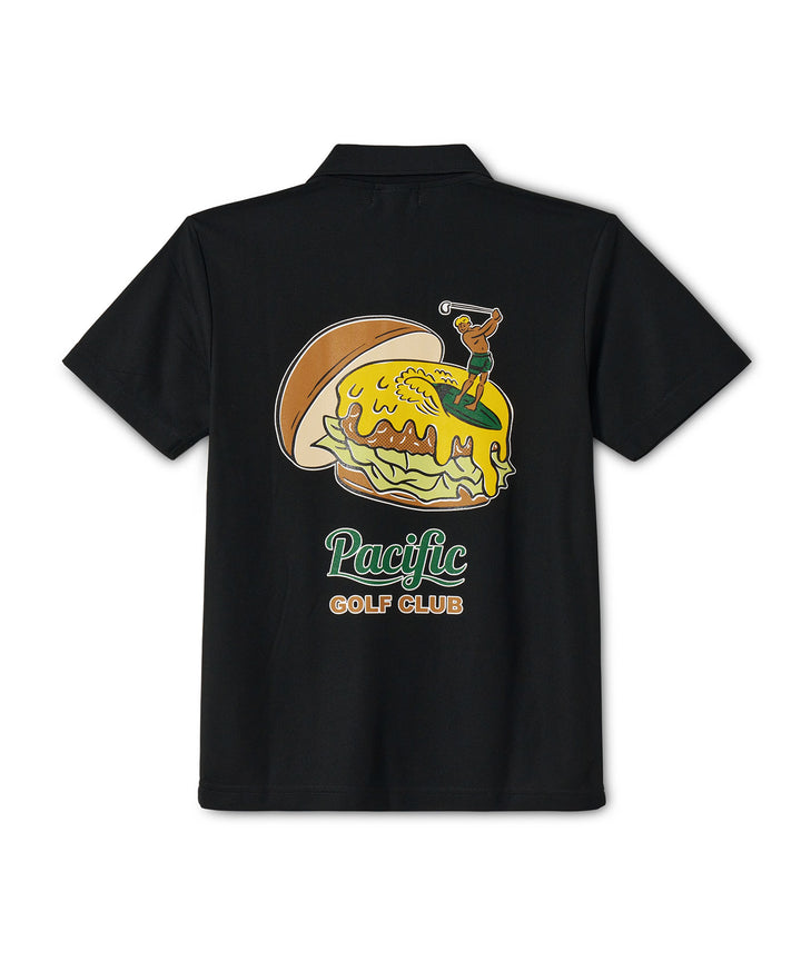 GOLF & HAMBURGER POLO SHIRT BLACK