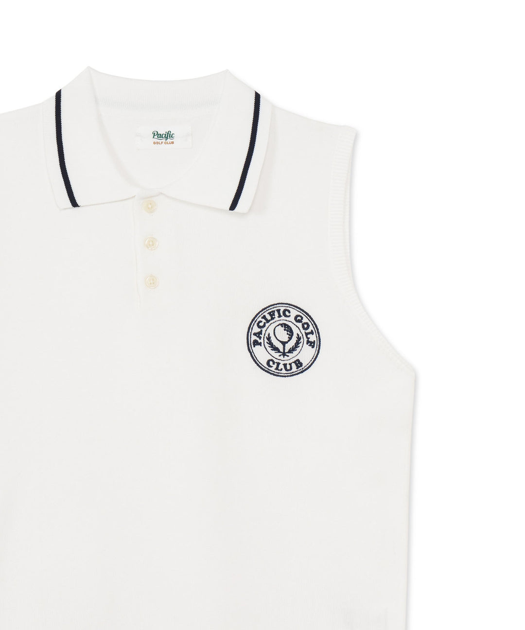 NO-SLEEVE KNIT POLO IVORY