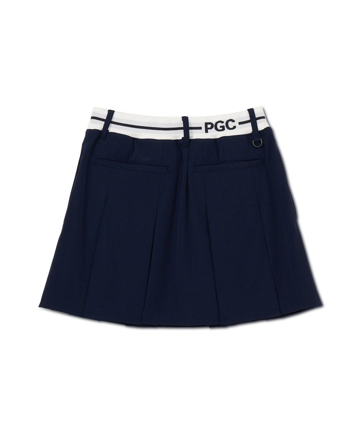WAIST LOGO JACQUARD SKIRT NAVY