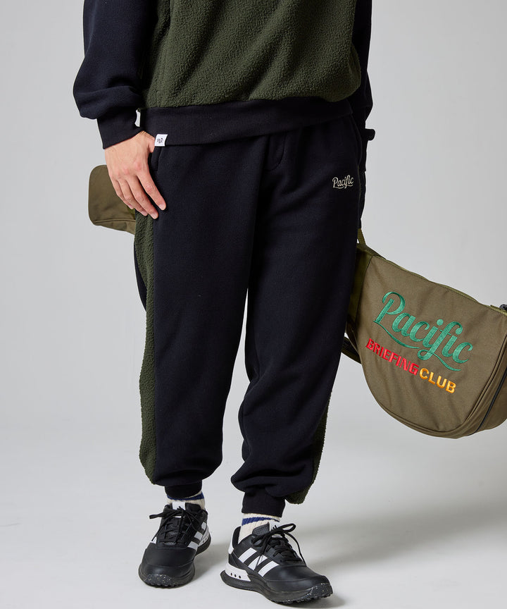 COMBINATION FLEECE SIDE STRIPE RIBBED PANTS