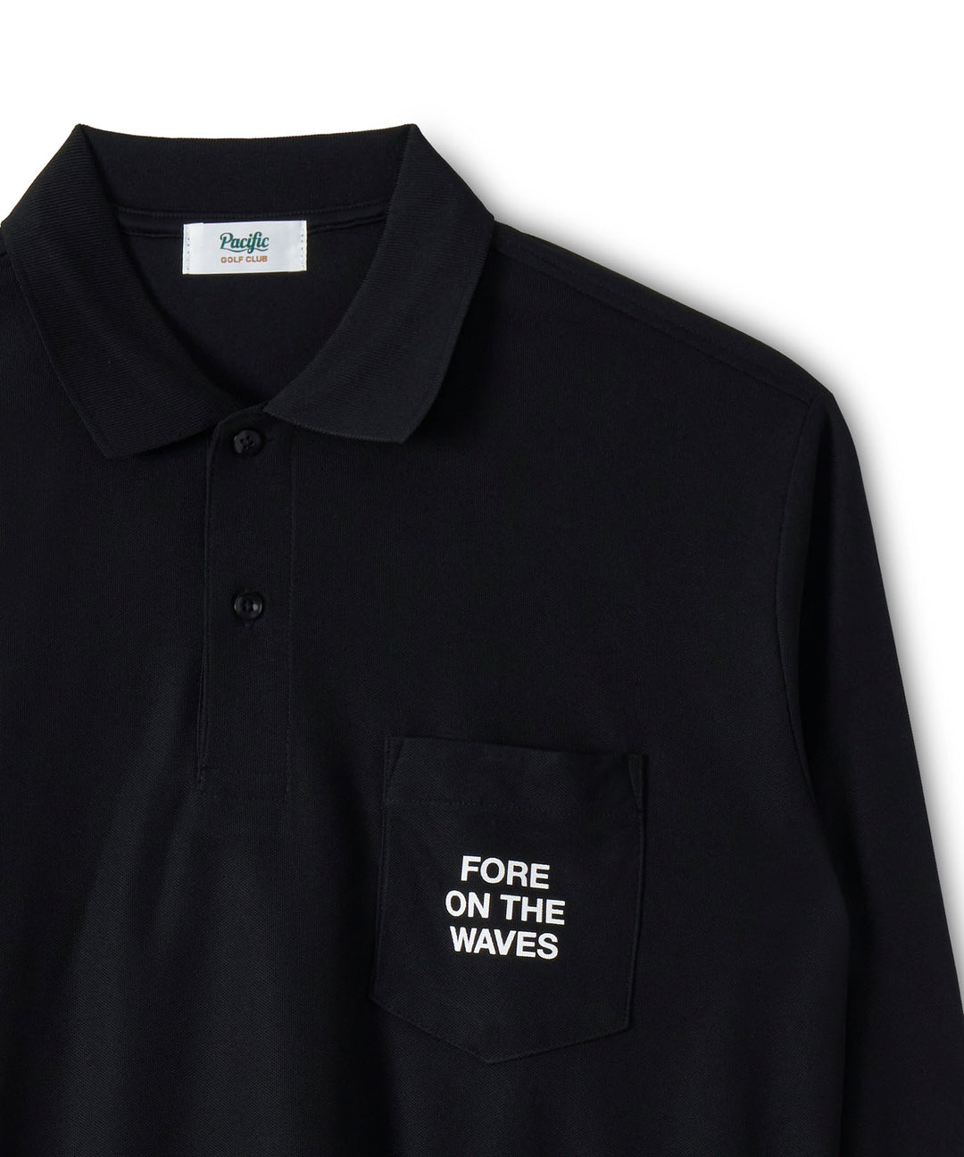 CUP & SURFER LONG SLEEVE POLO BLACK