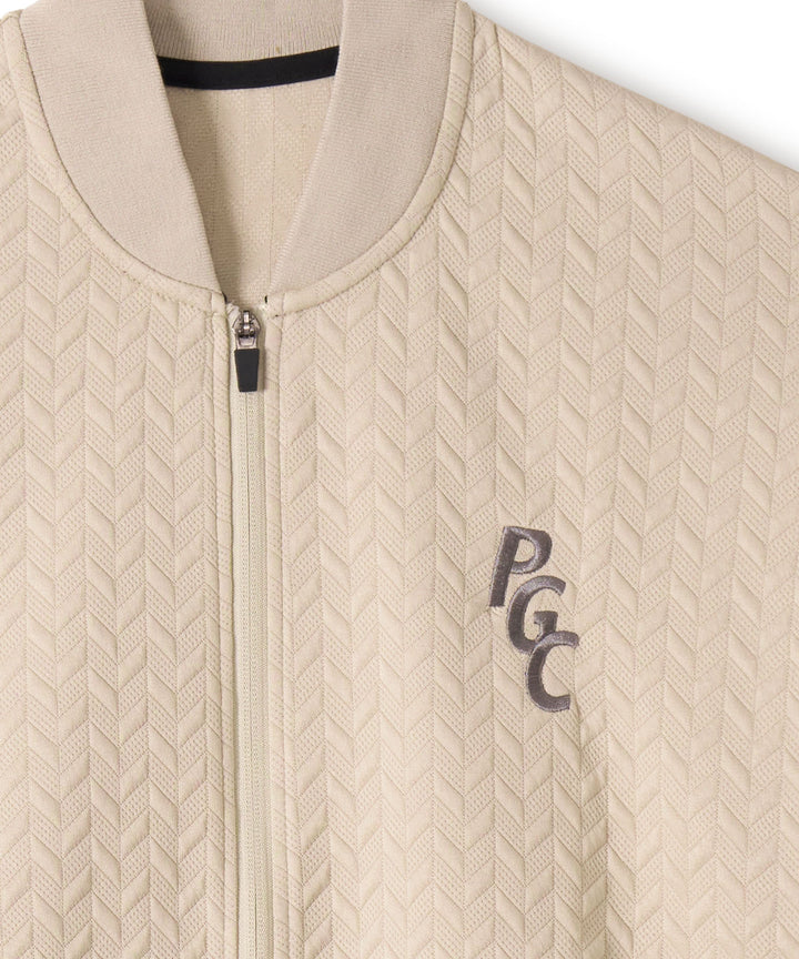 【WOMEN】EMBOSS JQ ZIP BLOUSON BEIGE