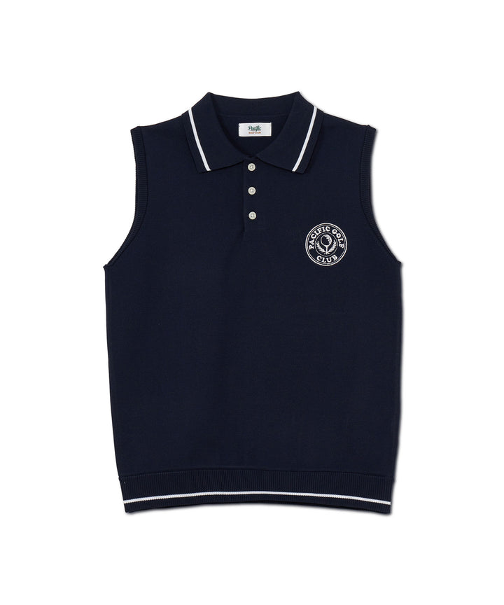 NO-SLEEVE KNIT POLO NAVY