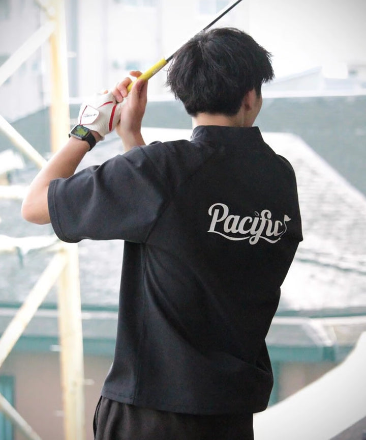 MOCK-NECK BIG TEE HALF SLEEVE Pacific LOGO