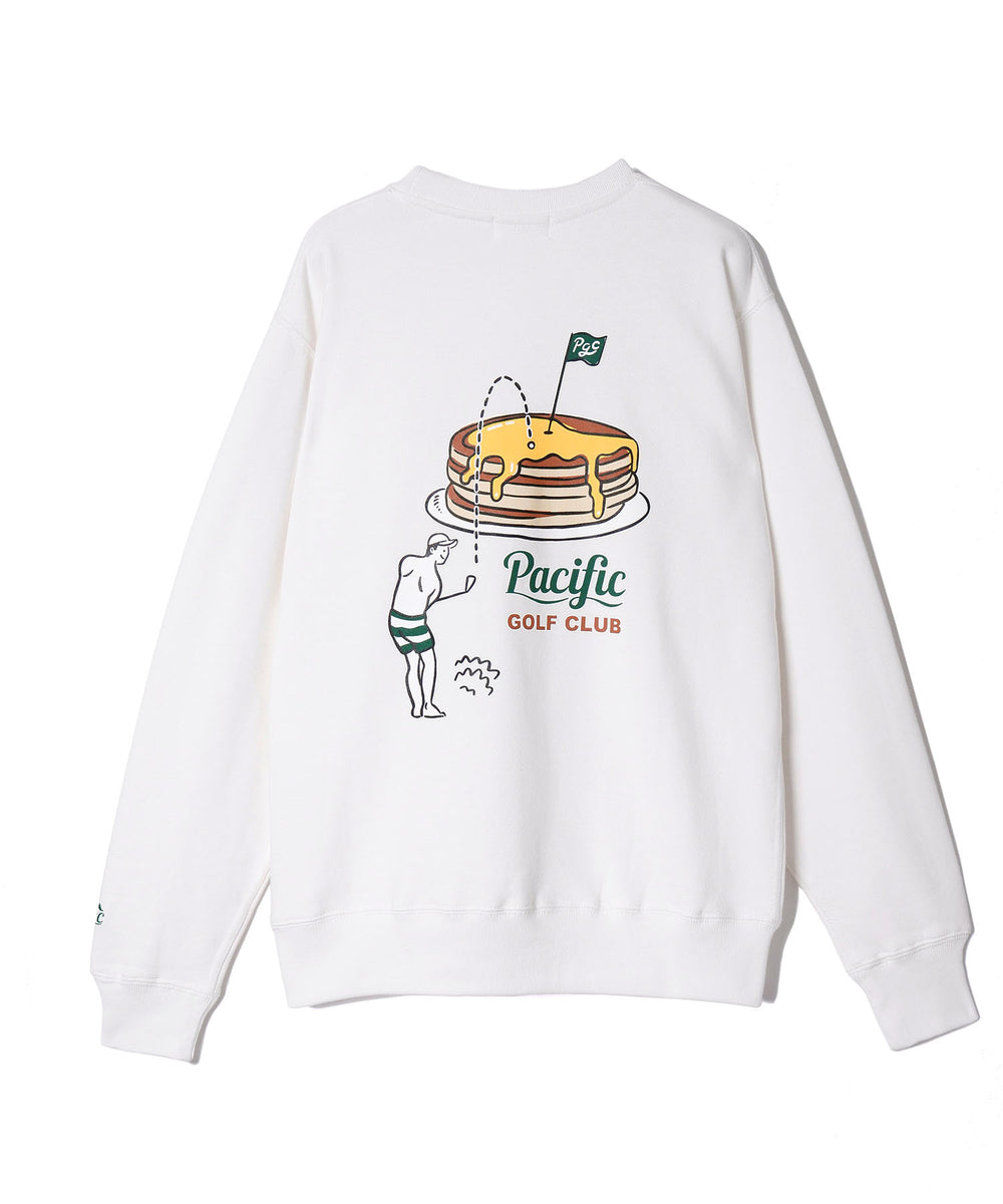 GOLF & PANCAKE SWEAT CREW-NECK OFF WHITE