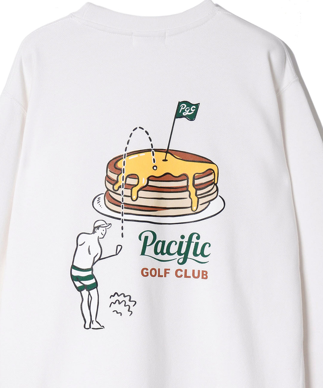 GOLF & PANCAKE SWEAT CREW-NECK OFF WHITE