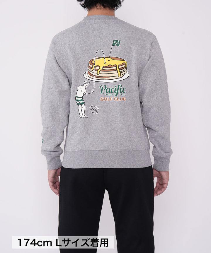 GOLF & PANCAKE SWEAT CREW-NECK MIX GRAY