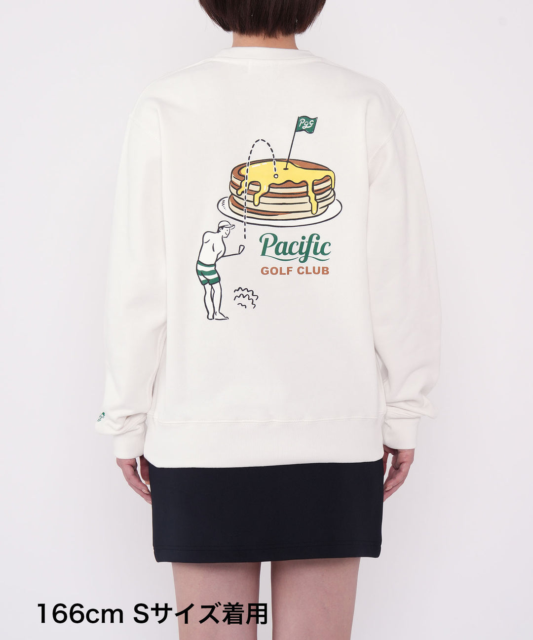 GOLF & PANCAKE SWEAT CREW-NECK OFF WHITE