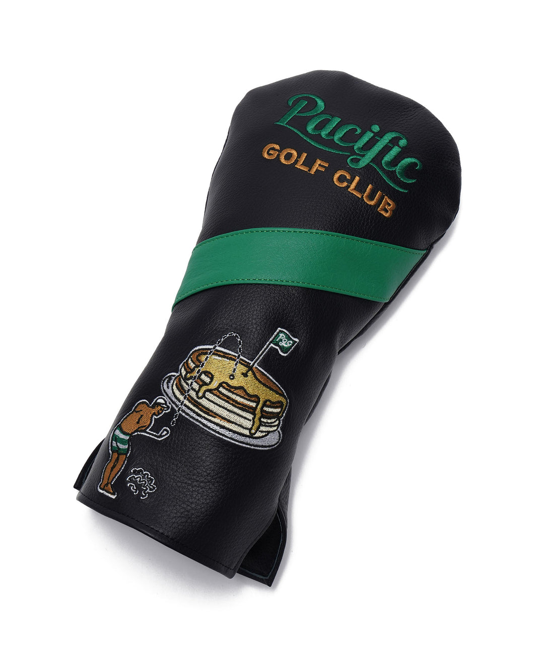 EMBROIDERY LEATHER DRIVER HEAD COVER BLACK