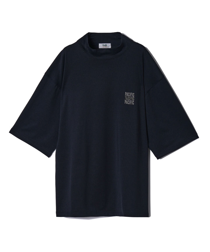 MOCK-NECK BIG TEE HALF SLEEVE PACIFIC BLACK