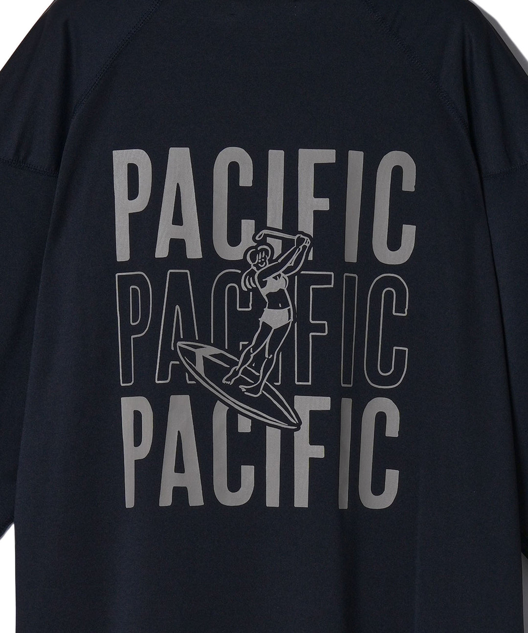 MOCK-NECK BIG TEE HALF SLEEVE PACIFIC BLACK