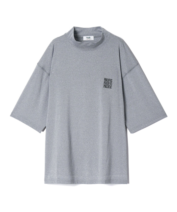 MOCK-NECK BIG TEE HALF SLEEVE PACIFIC MIX GRAY