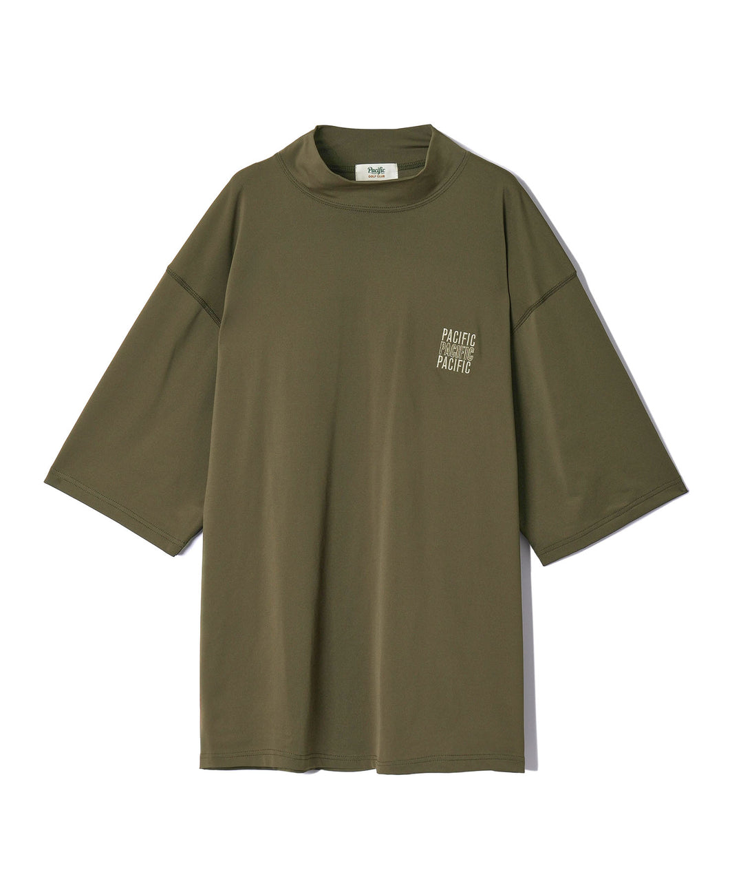 MOCK-NECK BIG TEE HALF SLEEVE PACIFIC OLIVE