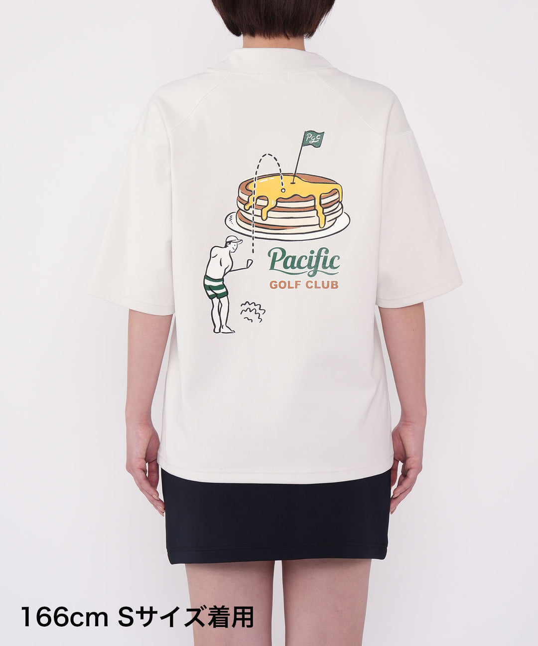 MOCK-NECK BIG TEE HALF SLEEVE GOLF & PANCAKE OFF WHITE