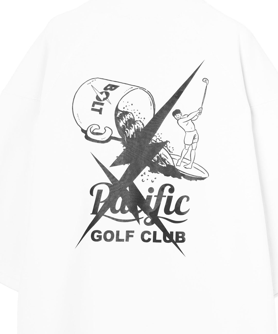 LIGHTNING BOLT×PGC FORE ON THE WAVE MOCK NECK TEE IVORY