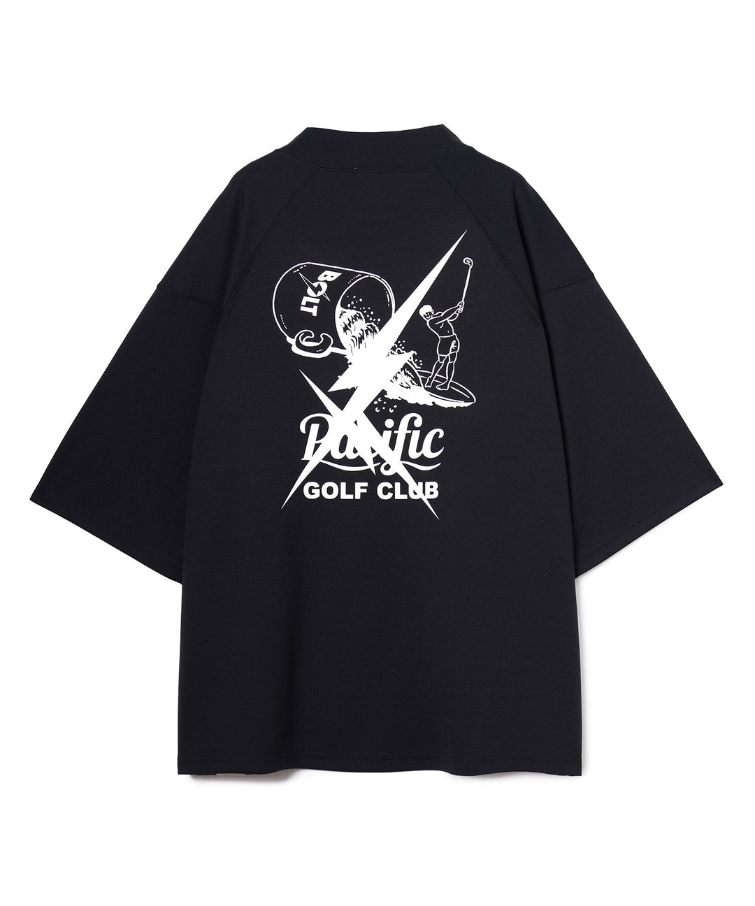 LIGHTNING BOLT×PGC FORE ON THE WAVE MOCK NECK TEE BLACK