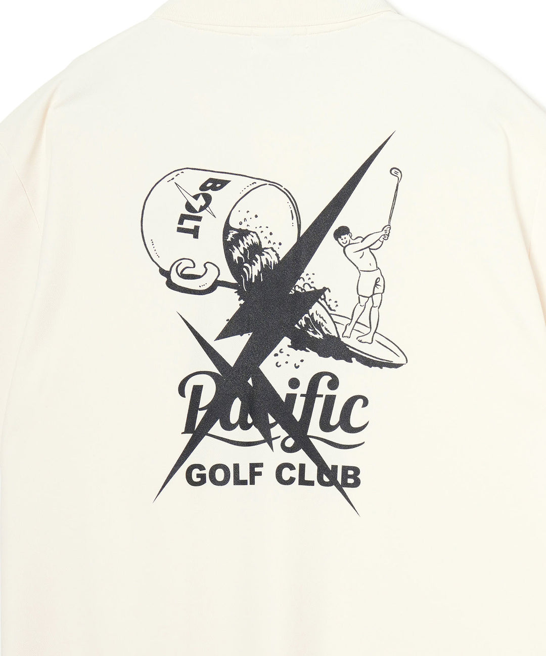 LIGHTNING BOLT×PGC FORE ON THE WAVE POLO IVORY