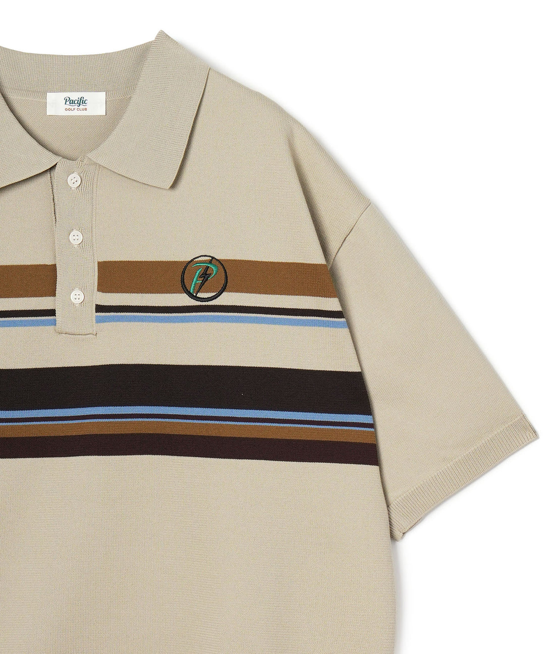 LIGHTNING BOLT×PGC KNIT POLO BEIGE