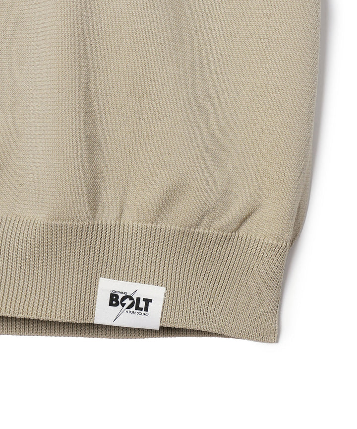 LIGHTNING BOLT×PGC KNIT POLO BEIGE