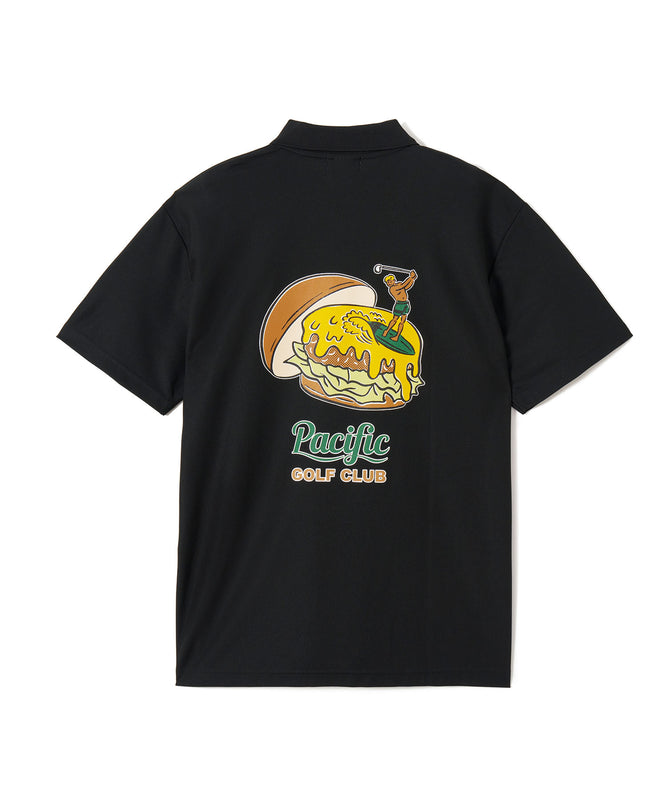 GOLF & HAMBURGER POLO SHIRT BLACK